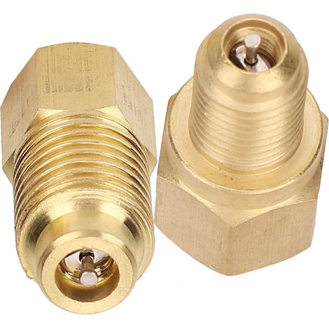 2 adaptateurs 1/4 SAE vers 1/2 ACME pour climatisation auto R134A, raccords coupleurs (1/5)