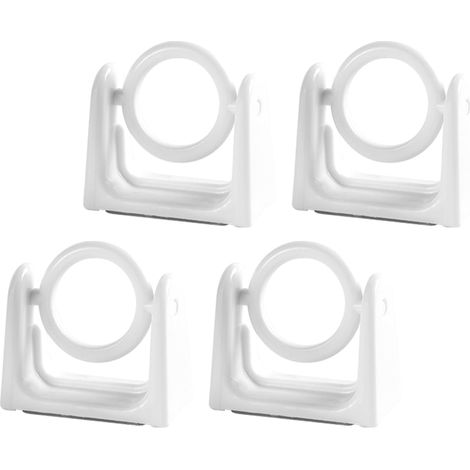 Support Pour Tige De Rideau - En Abs Blanc - Réglable Sans Perçage - Pour Salle De Bain Cuisine Armoire - Lot De 4 (1/5)