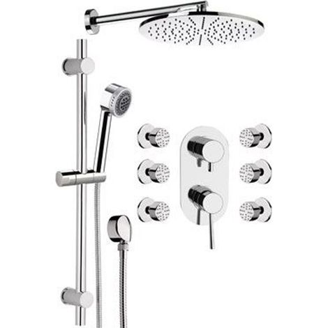 Set doccia composto da soffione minimale, saliscendi e miscelatore - serie minimal (1/3)