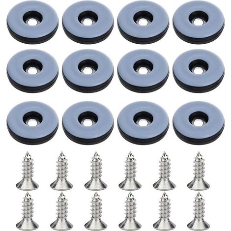 32 Stuhlgleiter, rund 22 mm, Teflonbeschichtung, Edelstahlschrauben, Bodenschutz, Möbel (1/5)