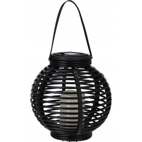 Progarden Linterna Solar Negra Bola 21 cm LED Amarillo