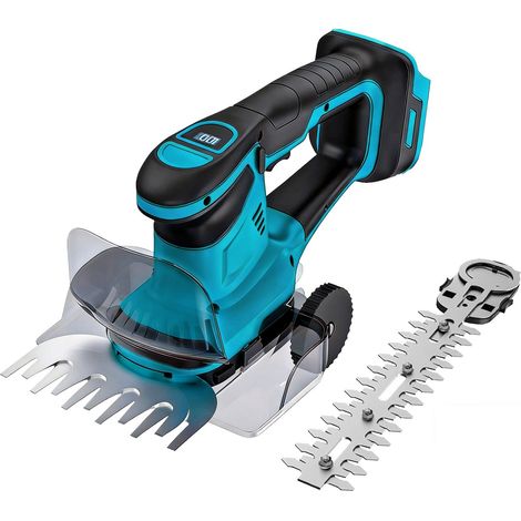 Cisaille à gazon et taille-haie sans fil, taille-arbustes portatif 2 en 1, lames en acier 1250 tr/min, batterie non incluse, outils de taille, cisaille à haie, cisaille à haie et à gazon