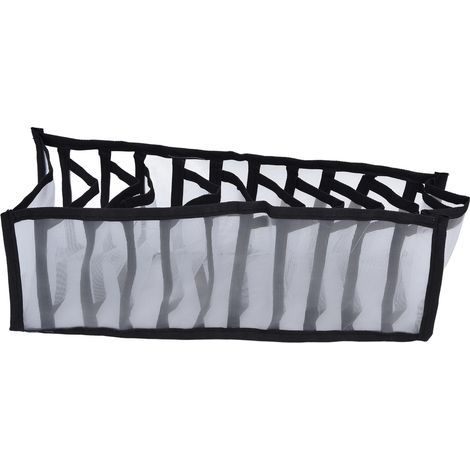 Boîte de rangement en filet pour soutiens-gorge, séparateur de tiroir pliable et multifonctionnel pour sous-vêtements, culottes et chaussettes, 11 compartiments (1/5)