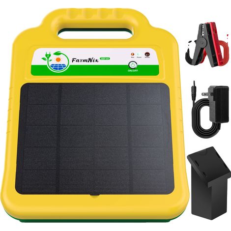 Cargador de cerca eléctrica, salida de 8 kV, alimentado por energía solar, enchufe europeo. (1/2)
