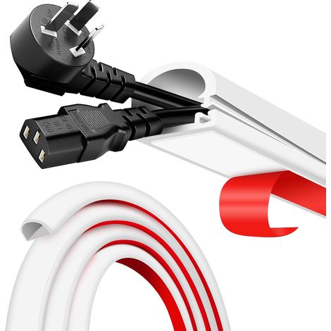 Silicone Goulotte Passe Cable avec Ruban Mousse, 1m pour 2-3 Cable, Blanc Ouverture Latérale Cache-câbles Flexible à Forte Adhérence pour Mur, Sol, Plafonds, TV, Bureau (1/5)
