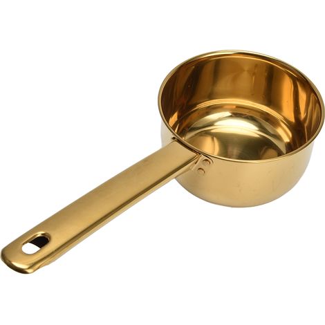 Schöpfkelle aus Edelstahl 304 mit langem Griff, platzsparende Goldoptik für Küche und Bad (1/5)