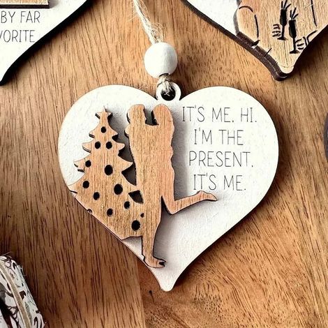 Ornement En Bois - Décoration Murale Pour Maison Bureau Café - Cadeau Pour Anniversaire Saint Valentin - Lot De 1 (1/5)