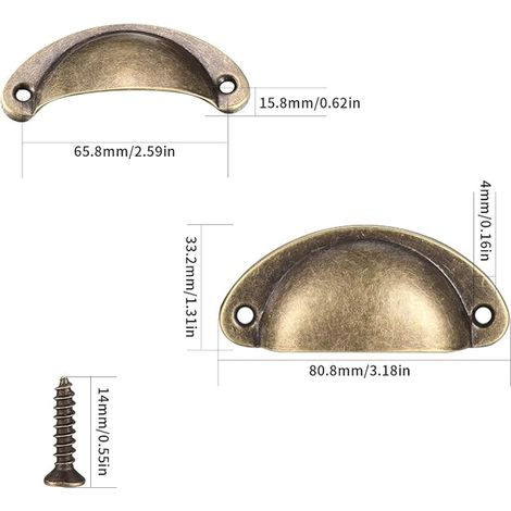 Shell Handles Drawer Semi-Circular Furniture Knobs for Door Cabinet Kitchen Cupboard with Screws (1/3)