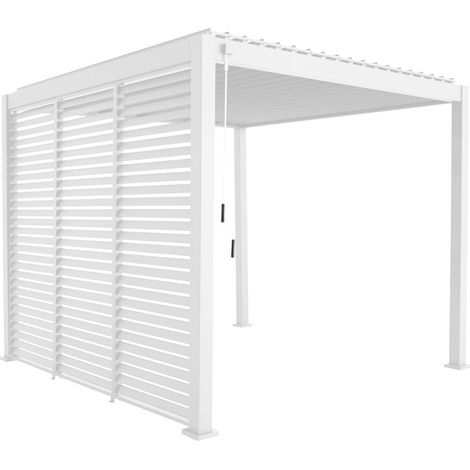 sweeek - Pergola mit Lamellendach Triomphe 3x3m V2 + 3 Lamellenwände 100cm (1/5)