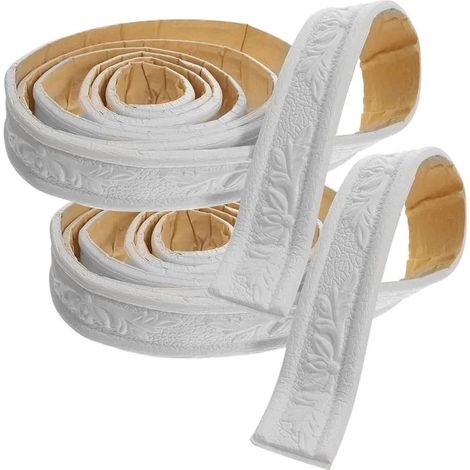Bordure de Papier Peint 3D Autocollante, Moulure Murale Flexible 89,76 x 1,57 x 0,39 Pouces, Garniture Décorative pour Cuisine, Sall (1/5)