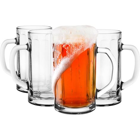 Lot de 4 verres à bière,300 ml,verre robuste,passe au lave-vaisselle,maison et restaurant