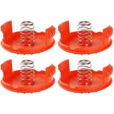 4er-Pack Spulenabdeckungen + 4 Ersatzfedern, kompatibel mit Trimmer BLACK+DECKER RC-100-P FLITI