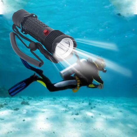 Lampe plongée – D59 8000lm IPX8 200m – ultra-brillante – pour plongée, secours (1/5)