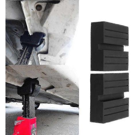 2 pièces Adaptateur de protection universel pour cric de plancher avec rail de châssis fendu pour voiture Patins de levage en caoutchouc (1/4)