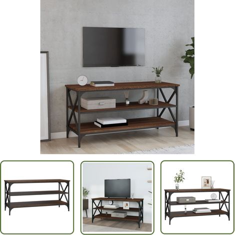 Furniture Limited - Meuble TV Chêne marron 100x40x50 cm Bois (1/5)