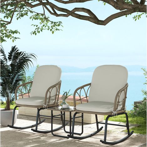 seduta poltrona soggiorno 63x82x75 set dondolo rattan HAVRYA (1/4)