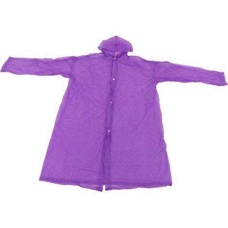 Wiederverwendbarer Unisex-Regenmantel für Erwachsene mit Kapuze und Ärmeln – Lila
