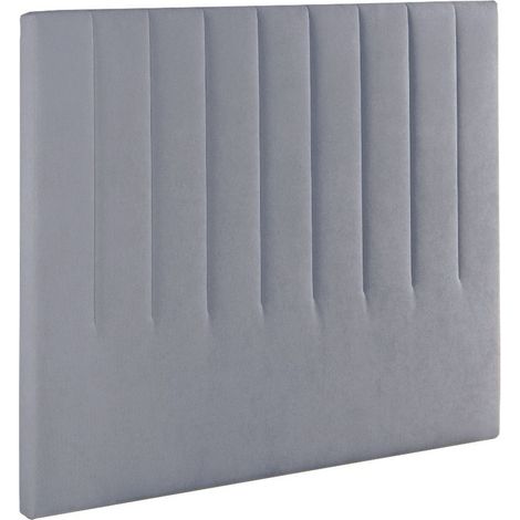 Home Heavenly® Cabecero Tapizado Amex – Cabezal de cama Acolchado con franjas verticales, Textura Suave  Sin Montaje, 150x120 cm  Color : Tela Gris (1/5)