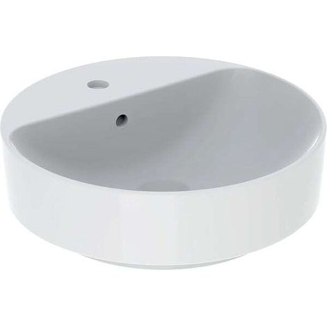 Geberit VariForm Aufsatzwaschtisch rund, 450mm, mit Hahnloch und