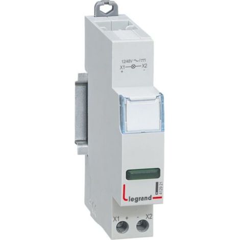 Voyant à LED CX³ simple 12V à 48V ou 12V= à 48V= - vert - 1 module - LEGRAND