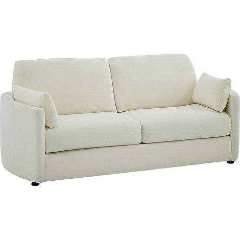 Divano letto 3 posti express Letto 140 cm Materasso 12 cm memory foam in tessuto testurizzato beige - BAGOMI (1/5)