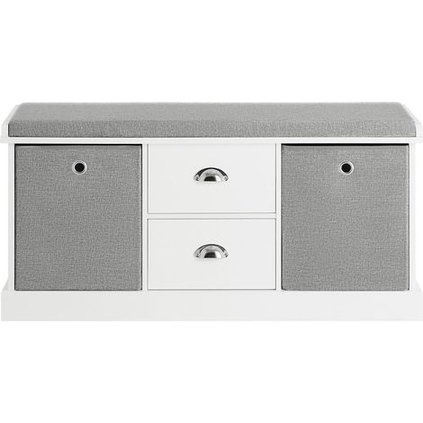 SoBuy Hallway Shoe Storage Bench Cabinet with 2 Baskets and Drawers FSR66-HG (1/5)