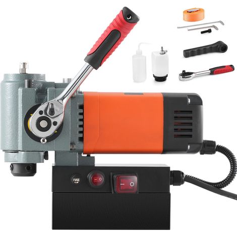 Perceuse magnétique 1300W, profil bas, légère et portable, avec refroidissement et protection contre surcharge, pour installation industrielle. (1/5)