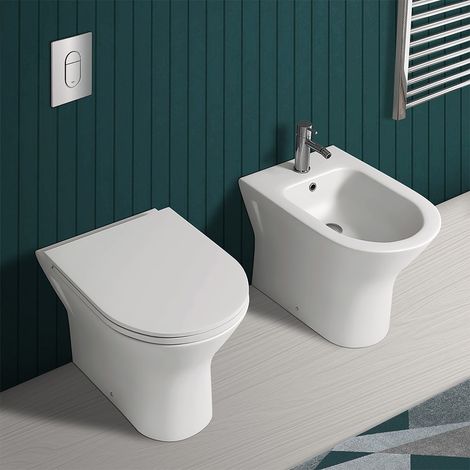 Sanitari filo muro Feeling rimfree in bianco matt con copriwc softclose (1/5)