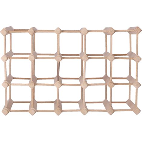 WELLHOME Botellero de madera de pino, 20 botellas, natural, 55x27x34 cm (1/5)