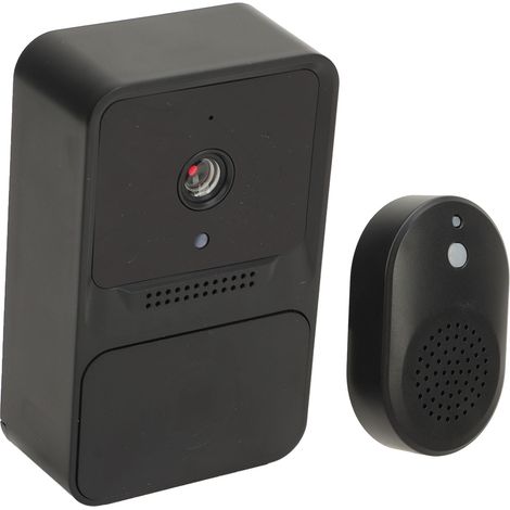 Interphone vidéo sans fil bidirectionnel avec réveil actif, surveillance mobile et Wi-Fi noir (1/5)