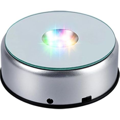 1 Socle cristal gravé 3D, LED multicolore, rotation 90°, base décorative, intérieur maison (1/5)