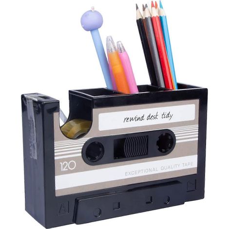 Porte-stylo à ruban adhésif créatif, distributeur de ruban adhésif rétro, rangement de bureau pour fournitures de bureau (1/5)