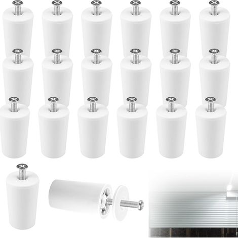 Lot de 20 Butées Volet Roulant - Blanc - Plastique Robuste - Limite Ouverture Fermeture - Pour Stores Manuels - 40 mm (1/5)