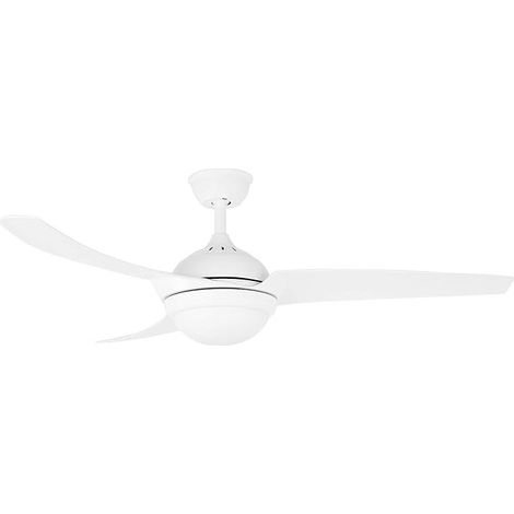 Ventilatore da soffitto con luce LED, 3 velocità, 60W, colore bianco [Classe di efficienza energetica A+]