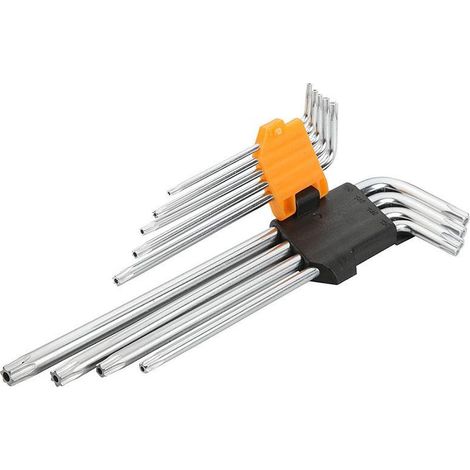 SATZ 9 STUCK TORX-SCHLUSSEL MIT EXTRA LANGEM TOLSEN-LOCH