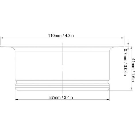 Ortviai Évier Cuisine Raccord Profond pour Broyeur Alimentaire en Acier Inoxydable 304 avec Joint Étanche – 110 mm (1/4)