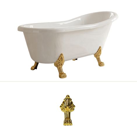 Baignoire îlot LEONA 160x75 pieds doré (1/5)