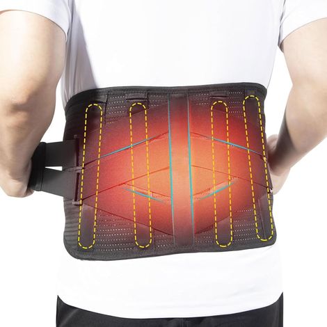 Ceinture de soutien arrière avec chaleur pour le bas du dos ceinture lombaire rechargeable pour hernie discale, sciatique, fonctionne pour les hommes ou les femmes (XL) (1/5)