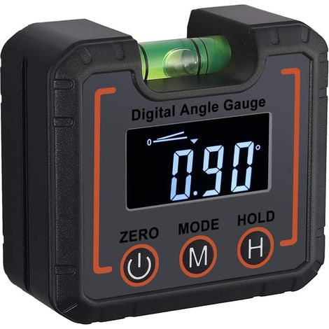 Inclinomètre Numérique - Écran LCD VA - Rainure En V - Magnétique - Mesure °/%/mm/m/in/ft - Précision Haute - Pour Scies, Tubes, Profilés Métalliques - 1 Pièce