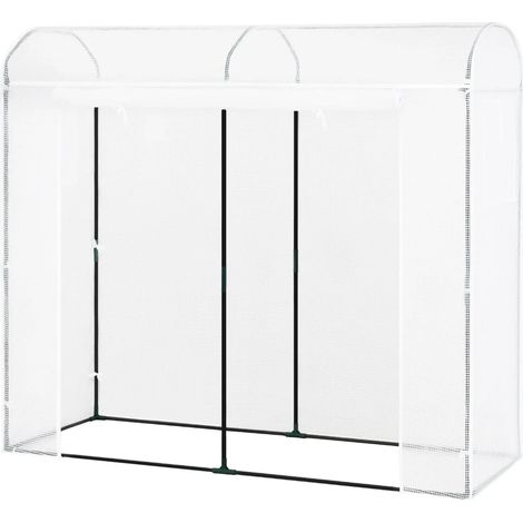 CHICFURN Serra da giardino 170x68x200 cm in acciaio e polietilene bianco per balcone e terrazza (1/5)