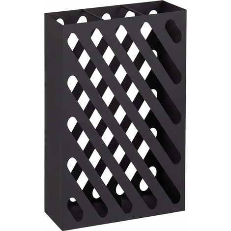 Grande portaombrelli rettangolare di design in acciaio nero 1300022112