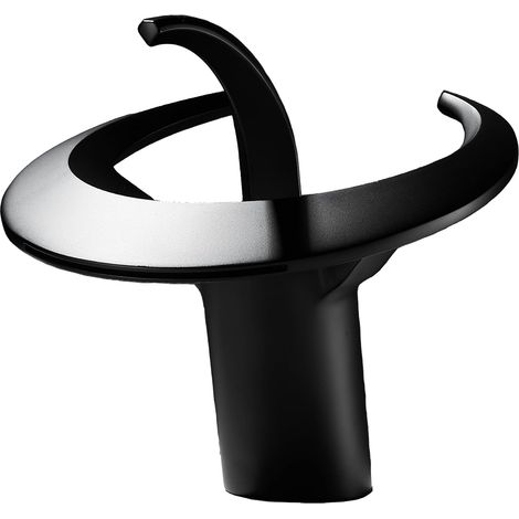 Robinet de lavabo cascade, monotrou et levier unique, design moderne (noir mat) (Moderne) (1/5)