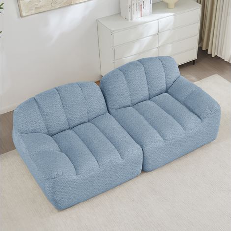 sofá modular de 2 plazas sin montaje azul OKMYHOME (1/5)