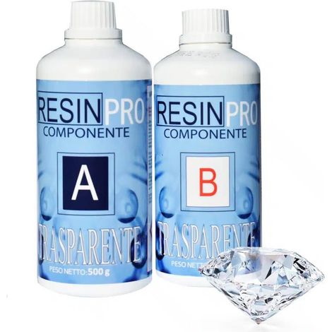 Resina epossidica trasparente atossica multiuso per colata da 800 g resin pro (1/5)