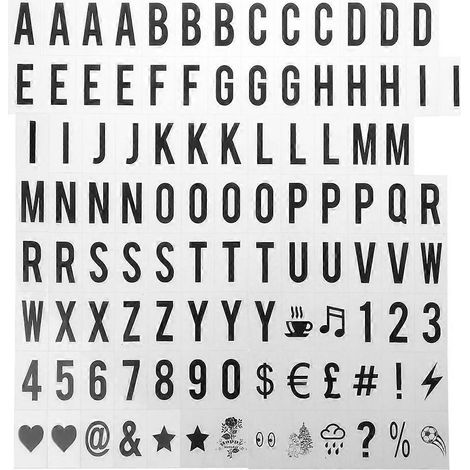 Panneau lumineux à lettres et chiffres pour boîte à messages A4 - Noir (1/4)