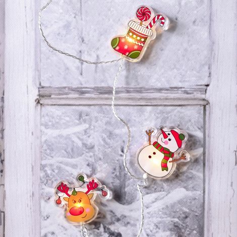 Guirlande lumineuse de Noël pour fenêtre autocollante à piles LED (1/4)