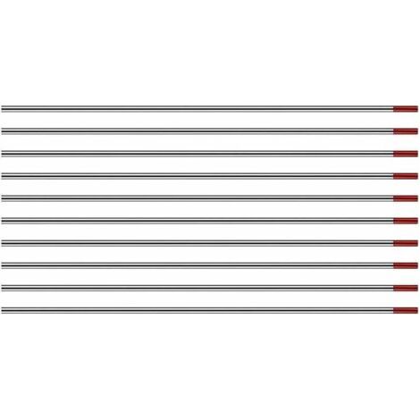 BUNTHAUS Électrodes de tungstène TIG WT20 1,6mm 150mm – Lot de 10 pièces – Pour soudage acier et alliages – Excellente stabilité de l'arc (1/2)