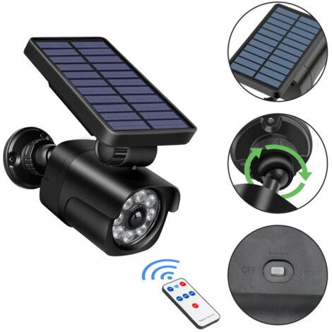 Camera Factice Exterieur, Projecteur Solaire avec Detecteur de Mouvement Exterieur, Eclairage Exterieur Solaire durable,IP65 étanche, Lumiere Solaire Exterieur (1/4)