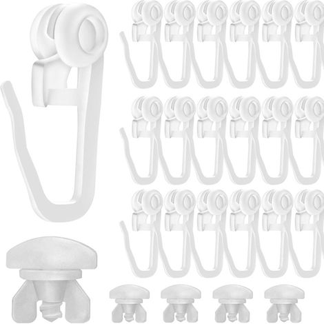 Poulies silencieuses pour rideaux, ensemble de 50 poulies filetées (4 pièces)