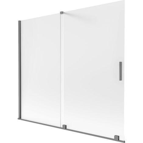 Mexen Velar mampara de baño con 2 paneles deslizantes 180 x 150 cm, escarchado, gun metal - 896-180-000-31-95 (1/2)